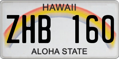 HI license plate ZHB160