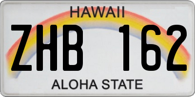HI license plate ZHB162
