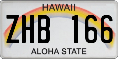 HI license plate ZHB166