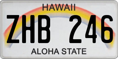 HI license plate ZHB246