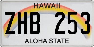 HI license plate ZHB253
