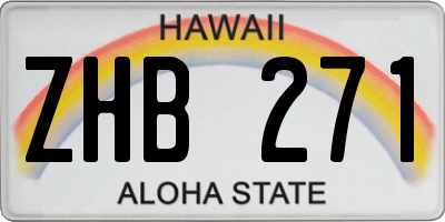 HI license plate ZHB271