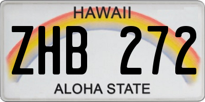 HI license plate ZHB272