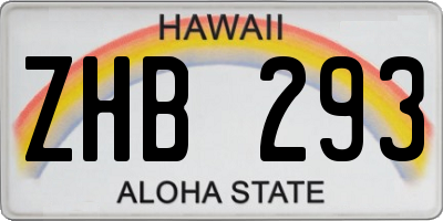 HI license plate ZHB293