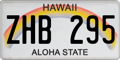 HI license plate ZHB295