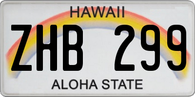 HI license plate ZHB299