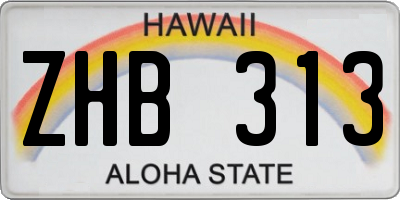 HI license plate ZHB313