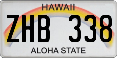 HI license plate ZHB338
