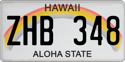 HI license plate ZHB348