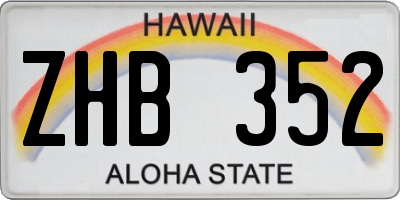 HI license plate ZHB352