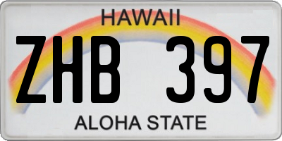 HI license plate ZHB397