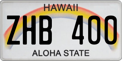 HI license plate ZHB400