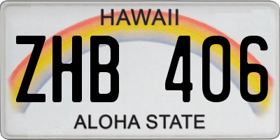 HI license plate ZHB406
