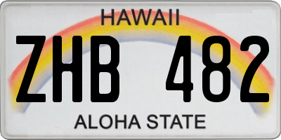 HI license plate ZHB482