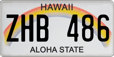 HI license plate ZHB486