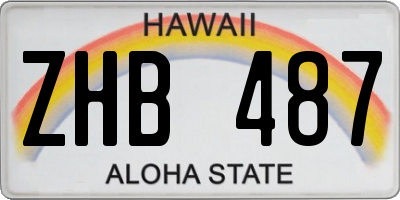 HI license plate ZHB487