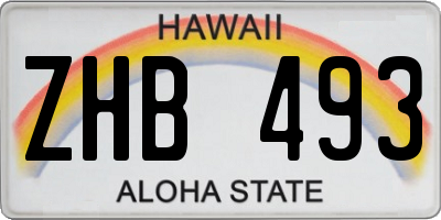 HI license plate ZHB493