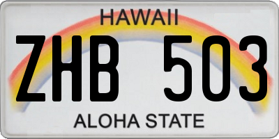 HI license plate ZHB503