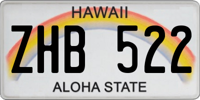 HI license plate ZHB522