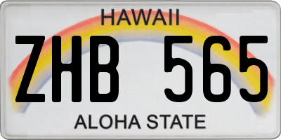 HI license plate ZHB565