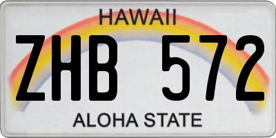 HI license plate ZHB572