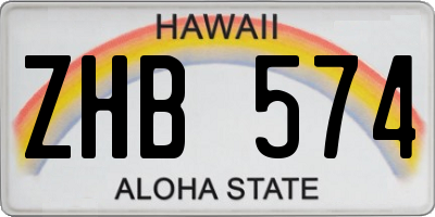 HI license plate ZHB574