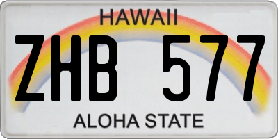 HI license plate ZHB577