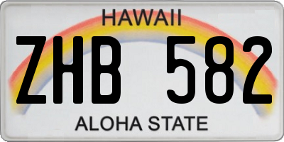 HI license plate ZHB582
