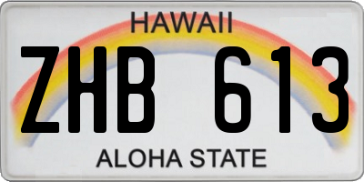 HI license plate ZHB613