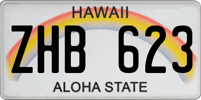 HI license plate ZHB623