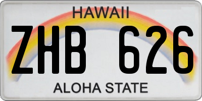 HI license plate ZHB626