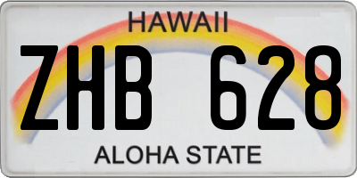 HI license plate ZHB628