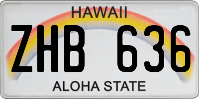 HI license plate ZHB636