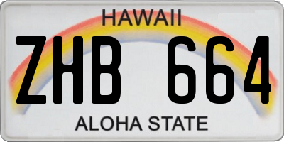 HI license plate ZHB664