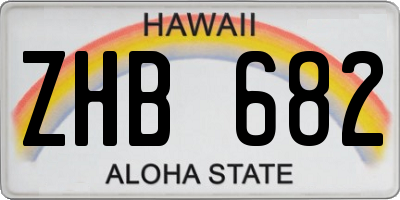 HI license plate ZHB682