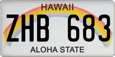 HI license plate ZHB683