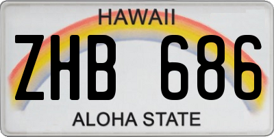 HI license plate ZHB686