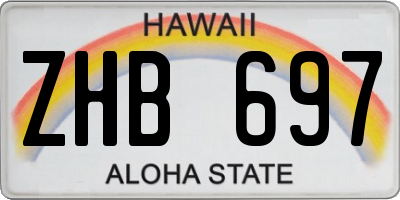 HI license plate ZHB697