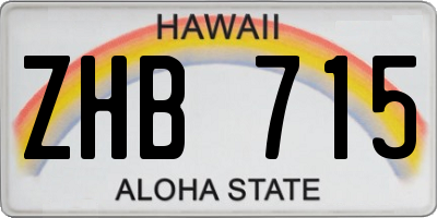 HI license plate ZHB715