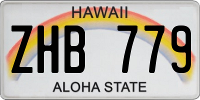 HI license plate ZHB779