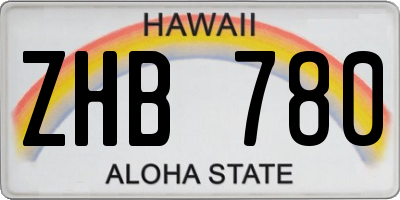 HI license plate ZHB780