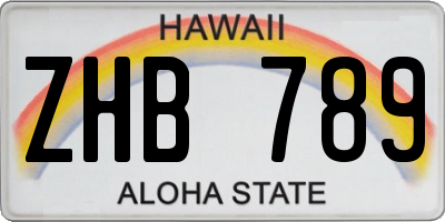 HI license plate ZHB789