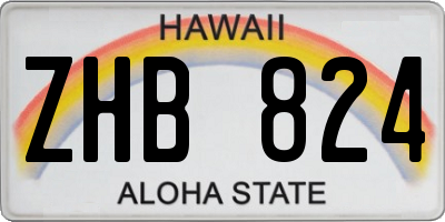 HI license plate ZHB824