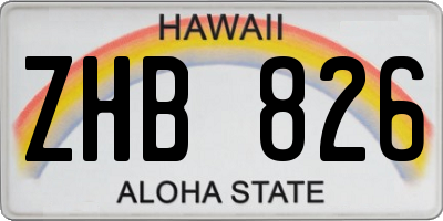 HI license plate ZHB826