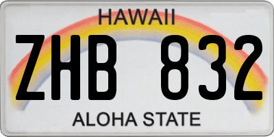 HI license plate ZHB832