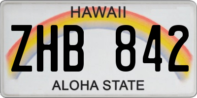 HI license plate ZHB842