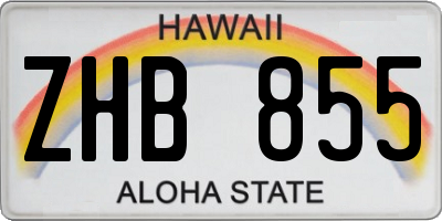 HI license plate ZHB855