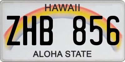 HI license plate ZHB856