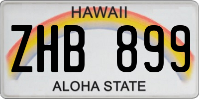 HI license plate ZHB899
