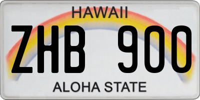 HI license plate ZHB900